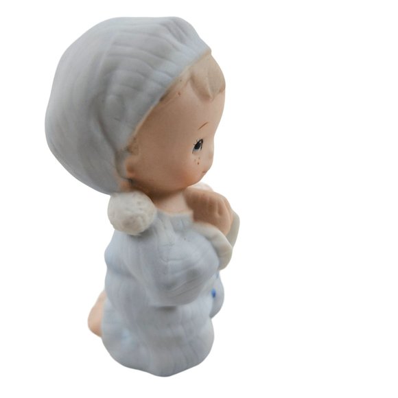Homco Boy Praying 1433 Teddy Bear Bedtime Porcelain Figurine Vintage Sticker - Picture 3 of 9